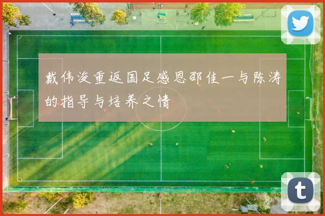 戴伟浚重返国足感恩邵佳一与陈涛的指导与培养之情
